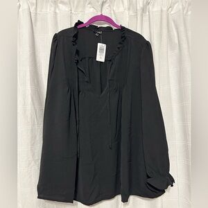 Torrid Black Ruffle Blouse